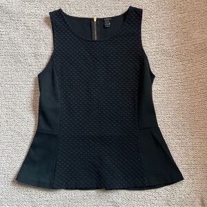 J Crew Black Peplum Top Size Small